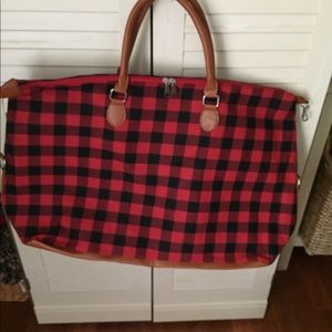 Buffalo plaid tote bag